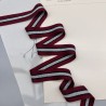 Лампасы трикотажные бордовые с серебристой и черной полосками, 2.3 см