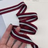 Лампасы трикотажные бордовые с серебристой и черной полосками, 2.3 см