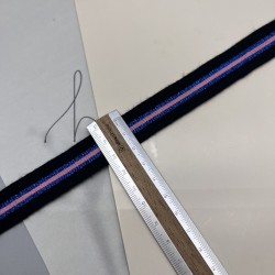 Лампасы трикотажные черные с яркими полосками, 2 см