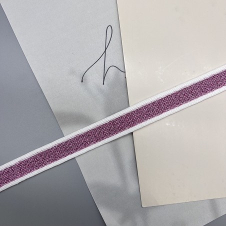 Лампасы трикотажные бело-розовые, 1.7 см