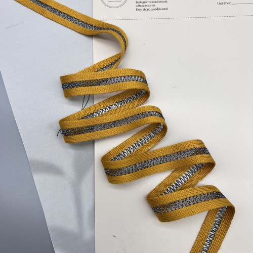 Лампасы трикотажные для шитья, с ажурной полоской, 1.7 см