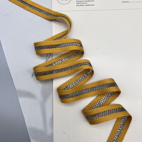 Лампасы трикотажные для шитья, с ажурной полоской, 1.7 см