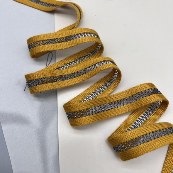 Лампасы трикотажные для шитья, с ажурной полоской, 1.7 см