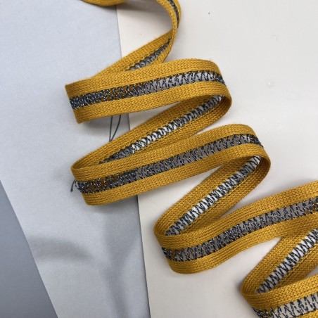 Лампасы трикотажные для шитья, с ажурной полоской, 1.7 см