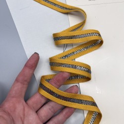 Лампасы трикотажные для шитья, с ажурной полоской, 1.7 см