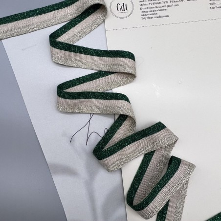 Лампасы трикотажные для шитья, с люрексом, 2,5 см