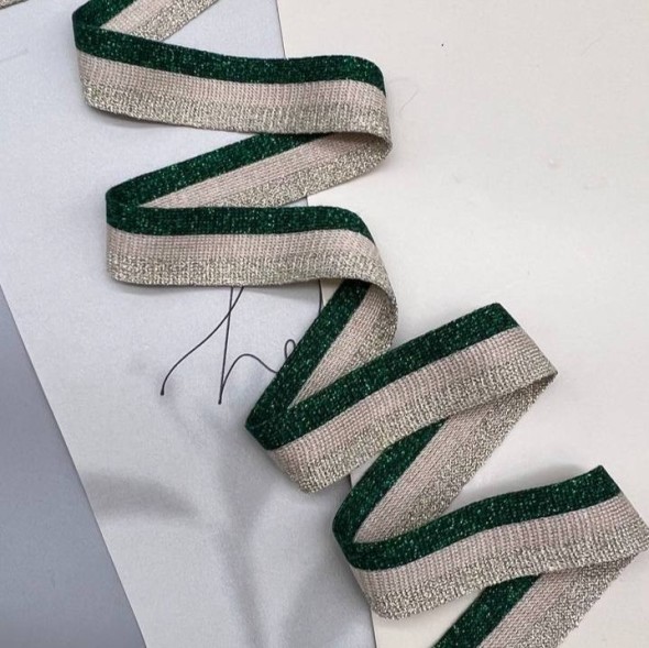 Лампасы трикотажные для шитья, с люрексом, 2,5 см