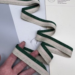 Лампасы трикотажные для шитья, с люрексом, 2,5 см