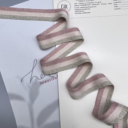 Лампасы трикотажные для шитья, с люрексом, 2,5 см