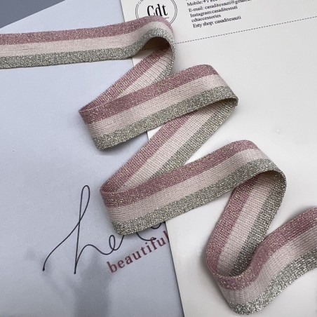 Лампасы трикотажные для шитья, с люрексом, 2,5 см