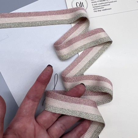 Лампасы трикотажные для шитья, с люрексом, 2,5 см