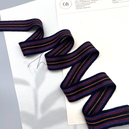 Лампасы трикотажные полосатые с матовым блеском, 2.5 см