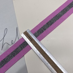 Лампасы трикотажные для шитья, молочные с черной полоской, 3 см