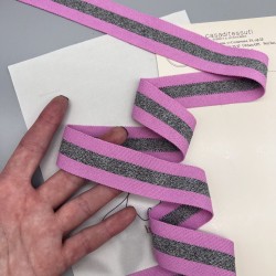 Лампасы трикотажные для шитья, молочные с черной полоской, 3 см