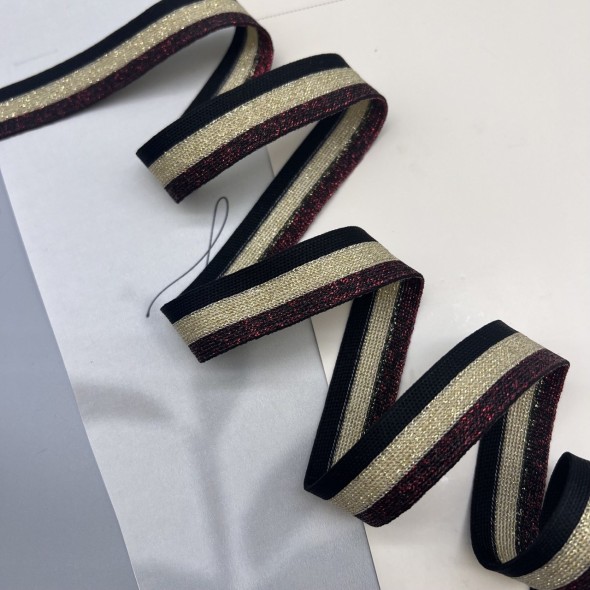 Лампасы трикотажные для шитья, с люрексом, 2 см