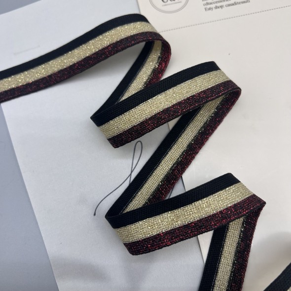 Лампасы трикотажные для шитья, с люрексом, 2 см