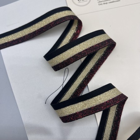 Лампасы трикотажные для шитья, с люрексом, 2 см