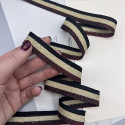 Лампасы трикотажные для шитья, с люрексом, 2 см
