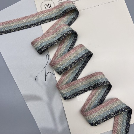 Лампасы трикотажные для шитья, с люрексом, 2,5 см