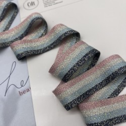 Лампасы трикотажные для шитья, с люрексом, 2,5 см
