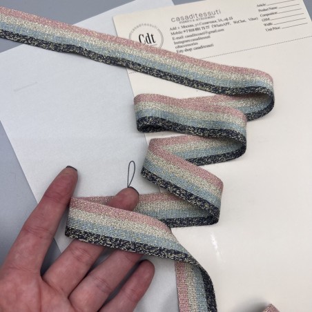 Лампасы трикотажные для шитья, с люрексом, 2,5 см