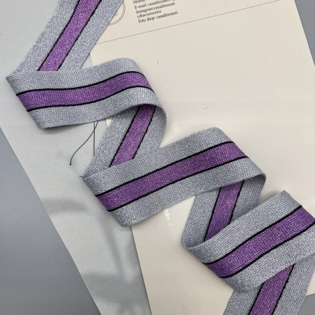 Лампасы трикотажные для шитья, сиренево-серые, 4 см