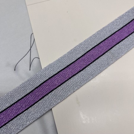 Лампасы трикотажные для шитья, сиренево-серые, 4 см