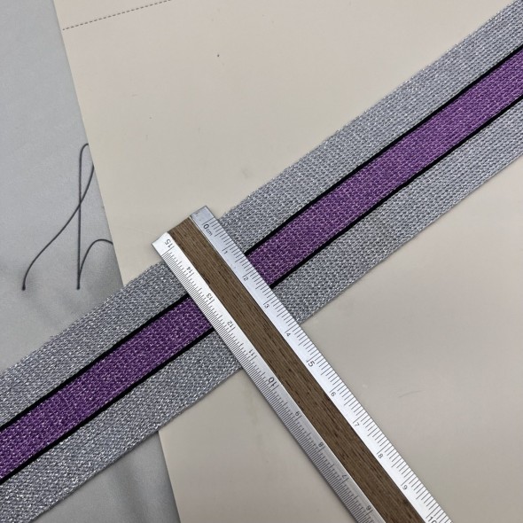 Лампасы трикотажные для шитья, сиренево-серые, 4 см