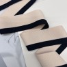 Лампасы трикотажные для шитья, молочные с черной полоской, 4 см