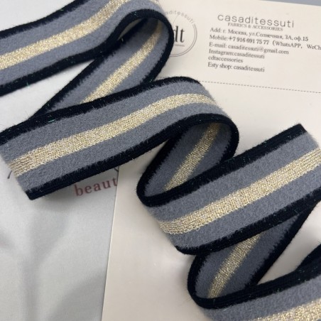 Лампасы трикотажные для шитья, пушистые, с люрексом, 3 см