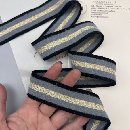 Лампасы трикотажные для шитья, пушистые, с люрексом, 3 см