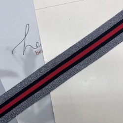 Лампасы трикотажные для шитья, полосатые с люрексом, 3,5 см