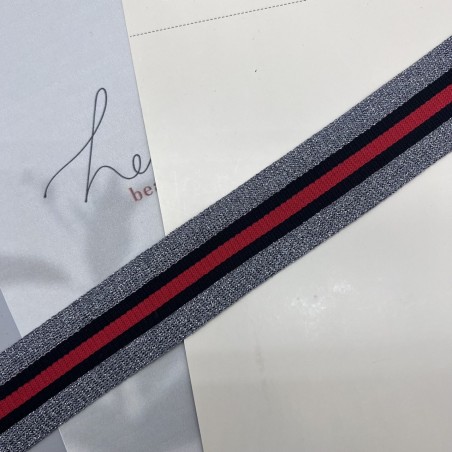 Лампасы трикотажные для шитья, полосатые с люрексом, 3,5 см