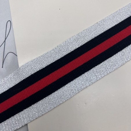 Лампасы трикотажные для шитья, полосатые с люрексом, 4,5 см