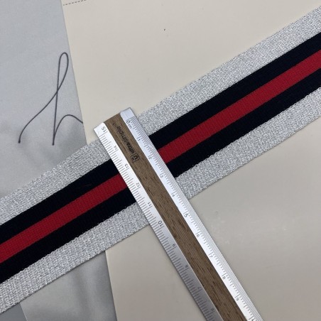 Лампасы трикотажные для шитья, полосатые с люрексом, 4,5 см