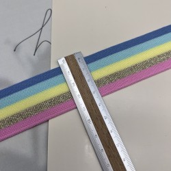 Лампасы трикотажные для шитья, яркие с люрексом, 3,5 см