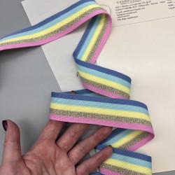 Лампасы трикотажные для шитья, яркие с люрексом, 3,5 см