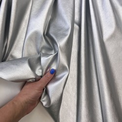 Экокожа серебристая с перламутровым блеском, на трикотажной основе