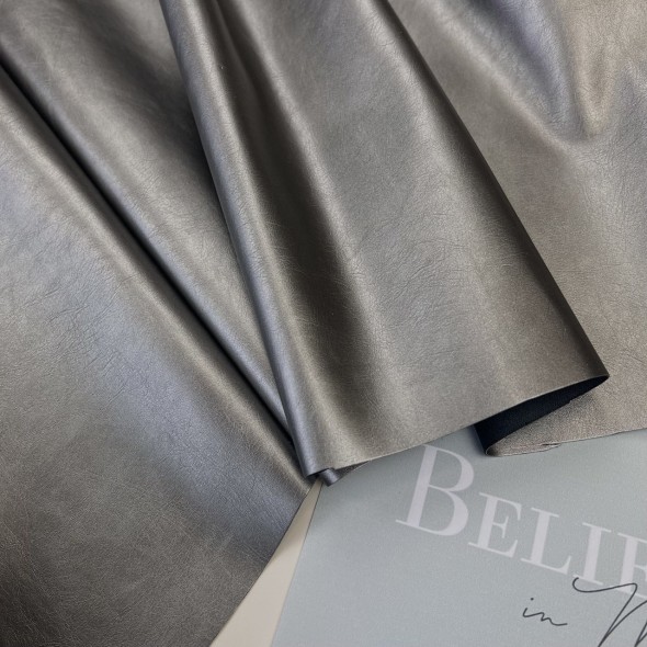 Экокожа цвета холодной бронзы с перламутровым блеском