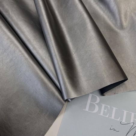 Экокожа цвета холодной бронзы с перламутровым блеском