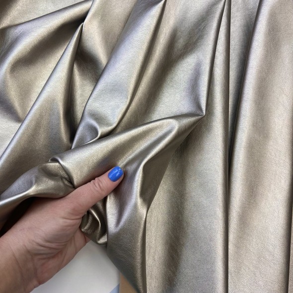 Экокожа золотистая с перламутровым блеском