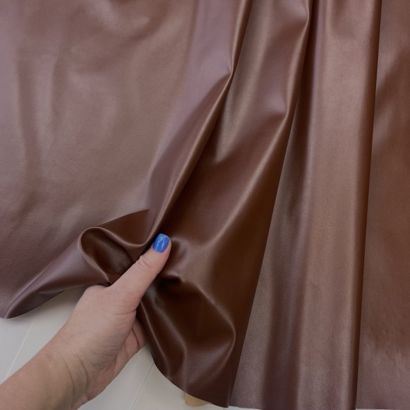 Экокожа на трикотажной основе, коричневая