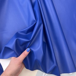 Экокожа на трикотажной основе, ярко-синяя