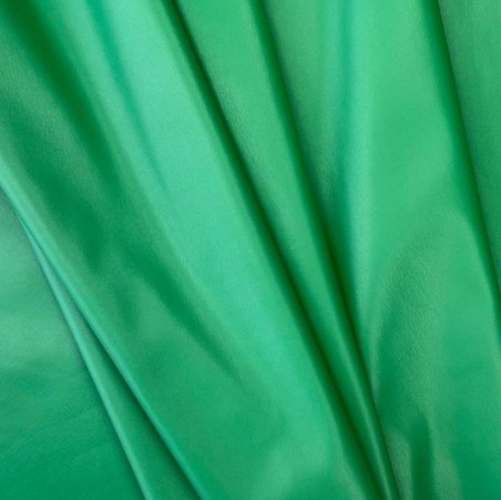Экокожа на трикотажной основе, ярко-зелёная