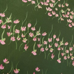 Твид плательный шерстяной с цветочным рисунком