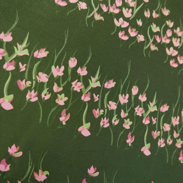 Твид плательный шерстяной с цветочным рисунком