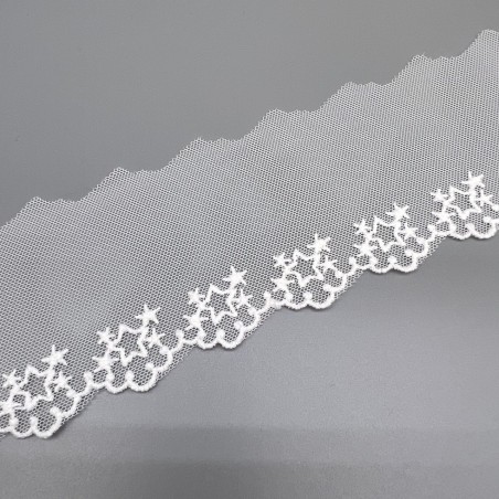 Кружево молочное со звёздами , ширина 5 см