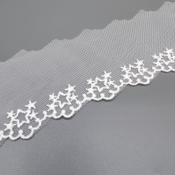Кружево молочное со звёздами , ширина 5 см
