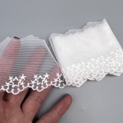 Кружево молочное со звёздами , ширина 5 см