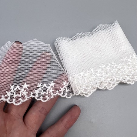 Кружево молочное со звёздами , ширина 5 см